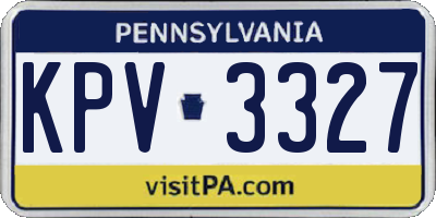 PA license plate KPV3327