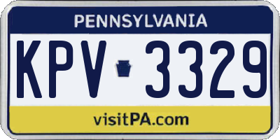PA license plate KPV3329