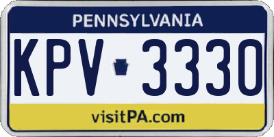PA license plate KPV3330