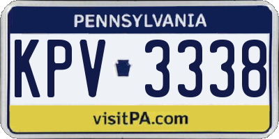 PA license plate KPV3338