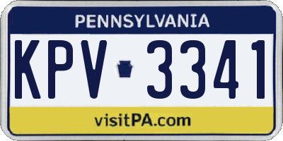 PA license plate KPV3341