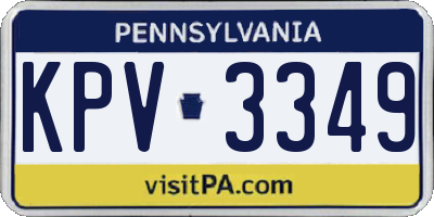 PA license plate KPV3349