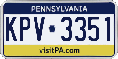 PA license plate KPV3351