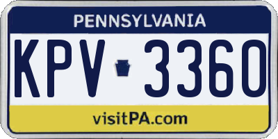 PA license plate KPV3360
