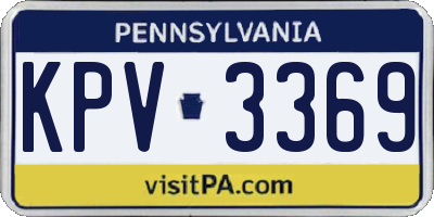 PA license plate KPV3369
