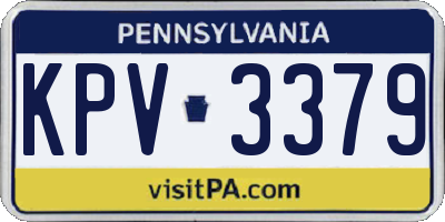 PA license plate KPV3379