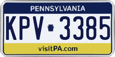 PA license plate KPV3385