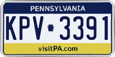PA license plate KPV3391