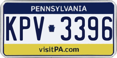 PA license plate KPV3396