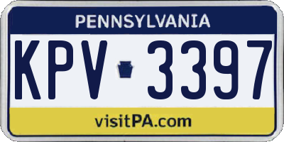 PA license plate KPV3397