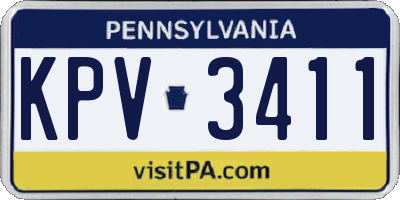 PA license plate KPV3411