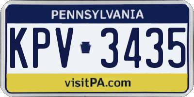 PA license plate KPV3435