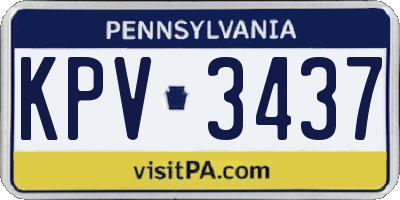 PA license plate KPV3437