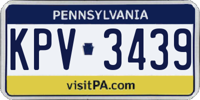 PA license plate KPV3439