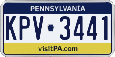PA license plate KPV3441