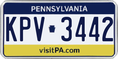 PA license plate KPV3442