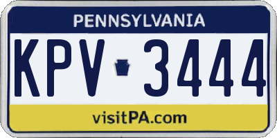PA license plate KPV3444