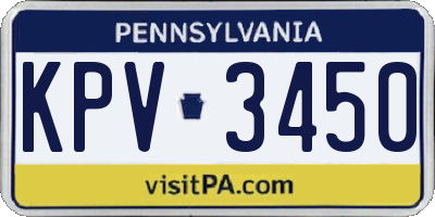 PA license plate KPV3450