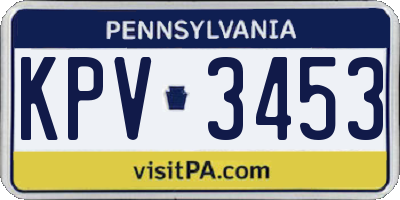 PA license plate KPV3453