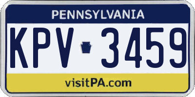 PA license plate KPV3459