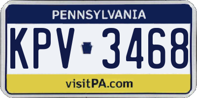 PA license plate KPV3468