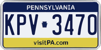 PA license plate KPV3470