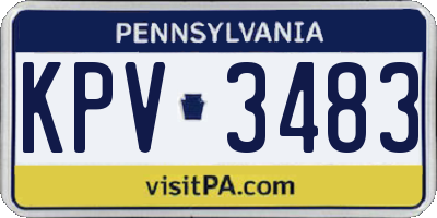 PA license plate KPV3483