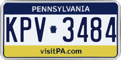 PA license plate KPV3484