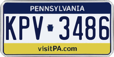 PA license plate KPV3486