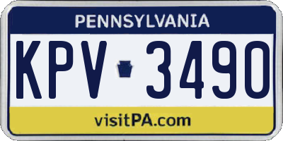 PA license plate KPV3490
