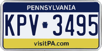 PA license plate KPV3495