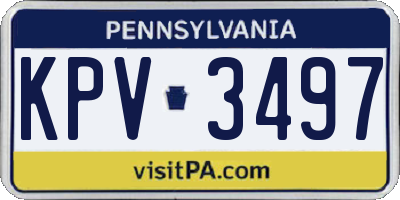 PA license plate KPV3497