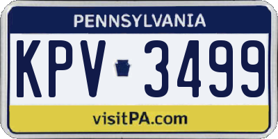 PA license plate KPV3499