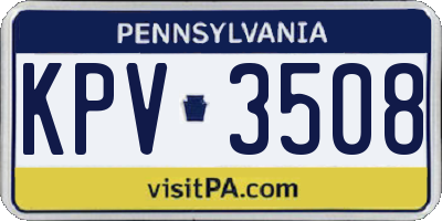 PA license plate KPV3508