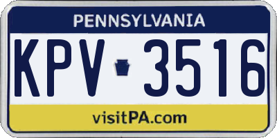 PA license plate KPV3516