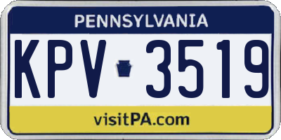 PA license plate KPV3519