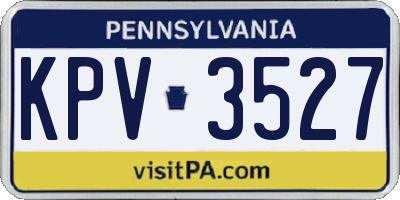 PA license plate KPV3527