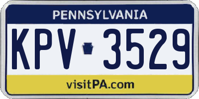 PA license plate KPV3529