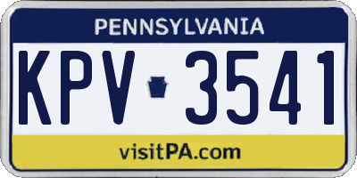 PA license plate KPV3541