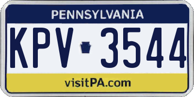 PA license plate KPV3544