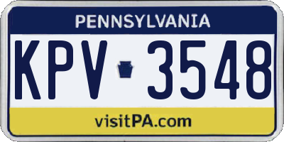 PA license plate KPV3548