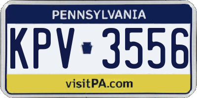 PA license plate KPV3556