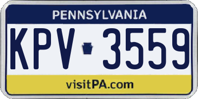 PA license plate KPV3559