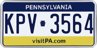 PA license plate KPV3564