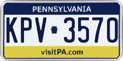 PA license plate KPV3570