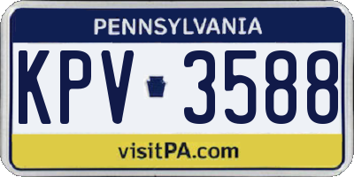 PA license plate KPV3588