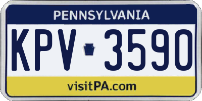 PA license plate KPV3590