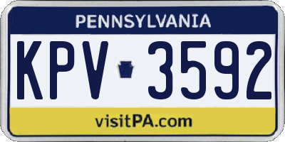 PA license plate KPV3592