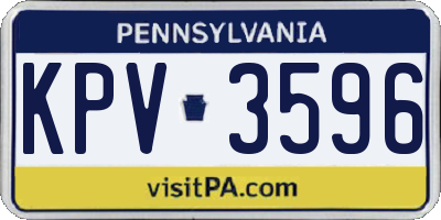 PA license plate KPV3596