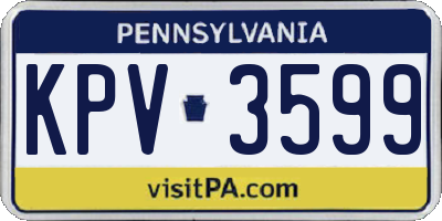 PA license plate KPV3599